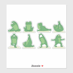 Sticker Jeu de caractères de yoga grenouille