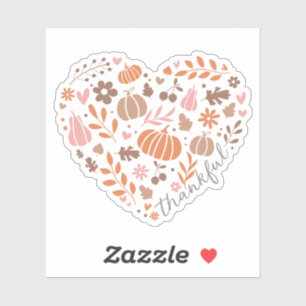 Sticker Jeu de remerciement, Chute Floral et Coeur Citroui