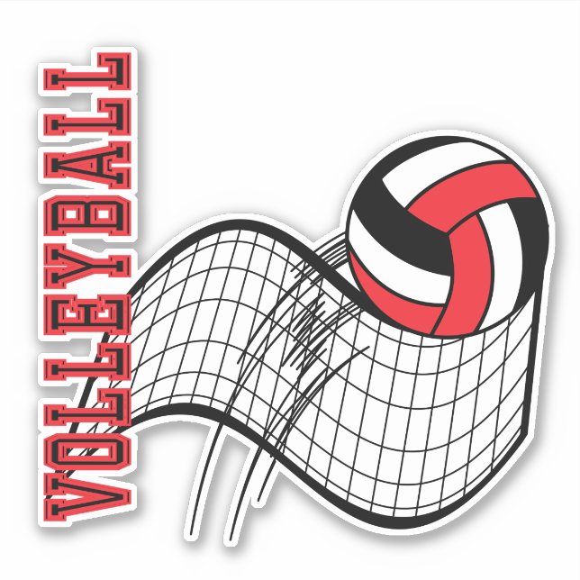 Sticker Jeu de volley-ball - Rouge (Devant)