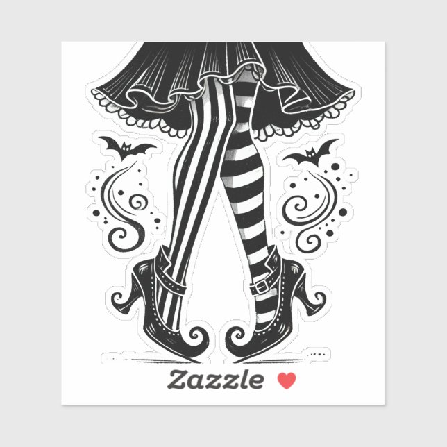 Sticker Jeu d'Halloween blanc et noir (Feuille)