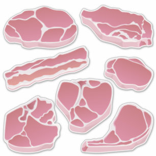 Sticker Jeu d'icônes de coupures de porc