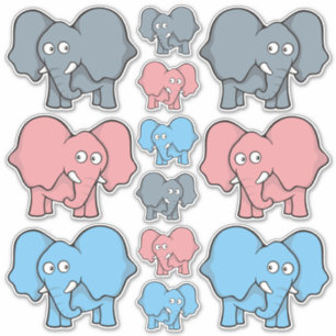 Sticker Jeu d'icônes pour bébé éléphant
