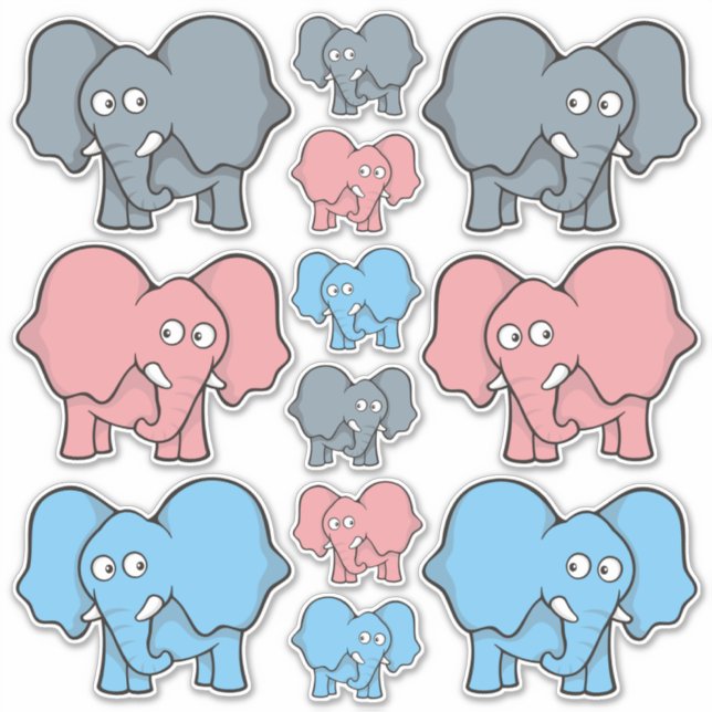 Sticker Jeu d'icônes pour bébé éléphant (Devant)