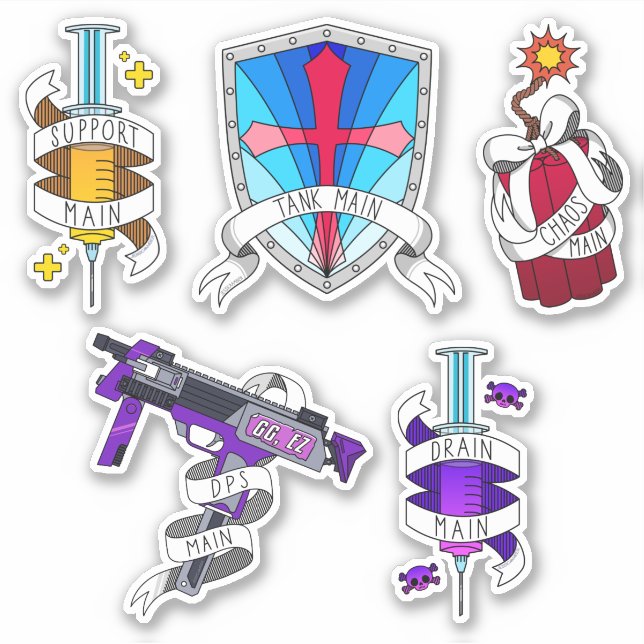 Sticker Jeu Mains Gamer Syringe Gun Bouclier de dessin (Devant)