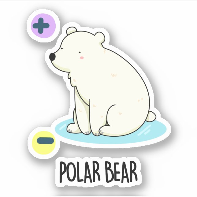Sticker Jeu scientifique amusant pour l'ours polaire (Devant)