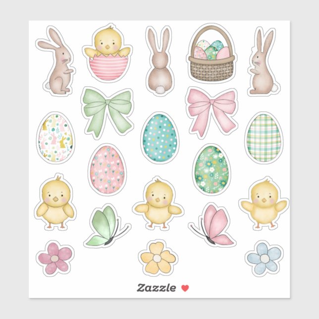 Sticker Jeux Pâques pour enfants (Feuille)