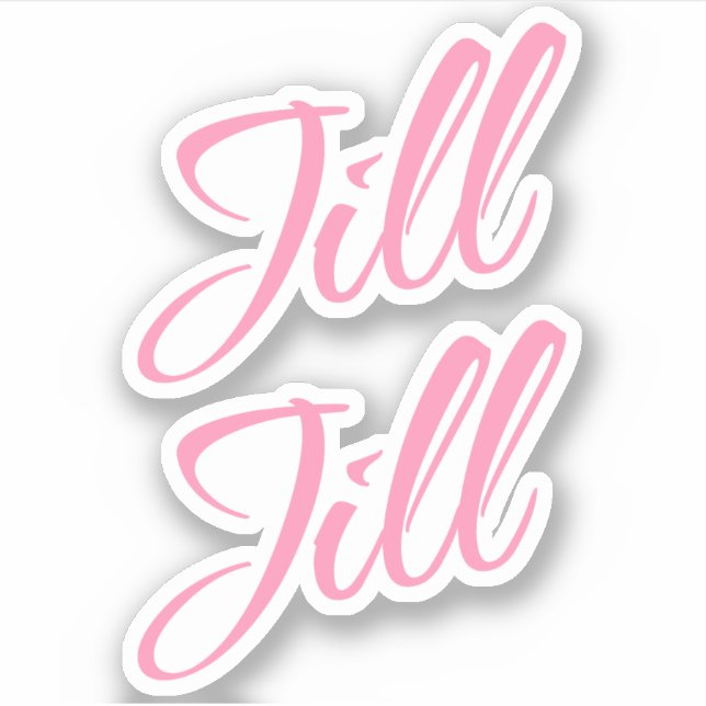 Sticker Jill Nom décoratif en rose x2 (Devant)