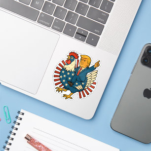 Sticker Jockey de poulet Trump Mème amusant