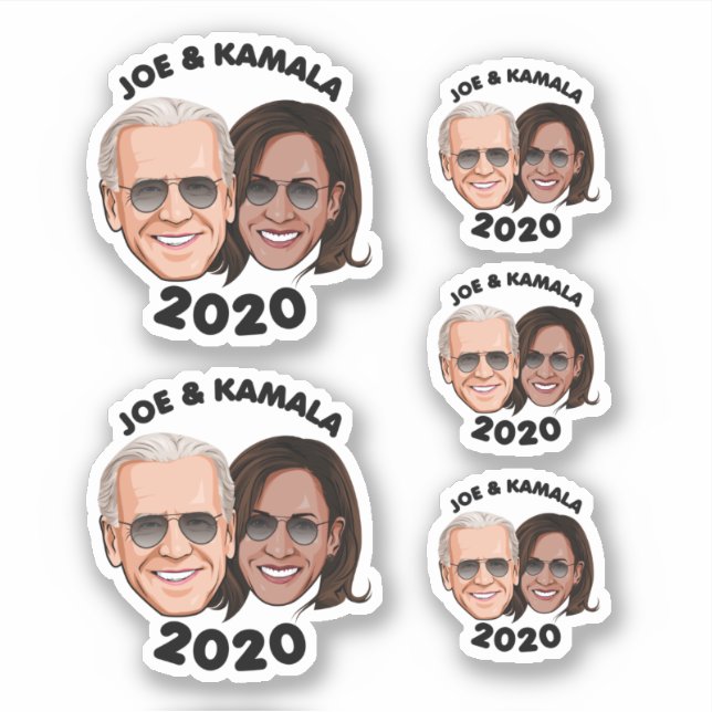 Sticker JOE ET KAMALA 2020 - Caricature Aviators (Devant)