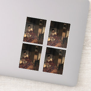 Sticker Johannes Vermeer, Jeunes Femmes Dormant