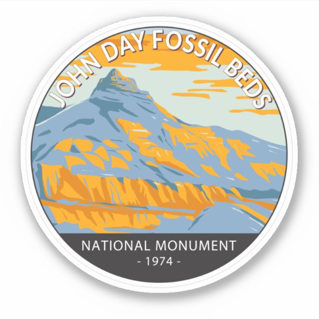 Sticker John Day Fossil Beds National Monument Oregon (Devant)