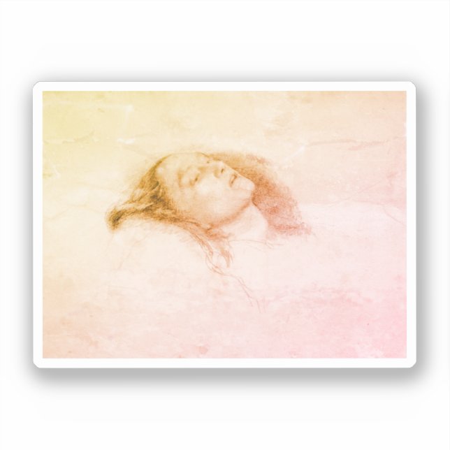 Sticker John Everett Millais - Ophélie (Ébauche d'étude) (Recto)