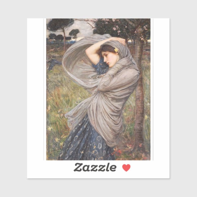 Sticker John William Waterhouse - Boreas (Feuille)