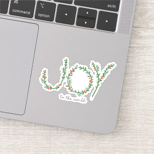 Sticker Joie au monde de Noël Green Wreath & Berries