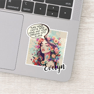 Sticker Joli Art Pop Floral ‘Transformez Vos Rêves En Plan