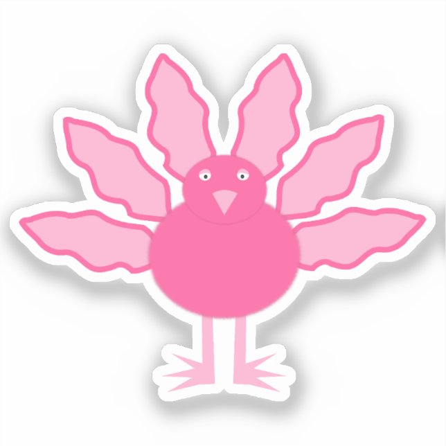 Sticker Joli bébé rose fille Thanksgiving Turquie (Recto)