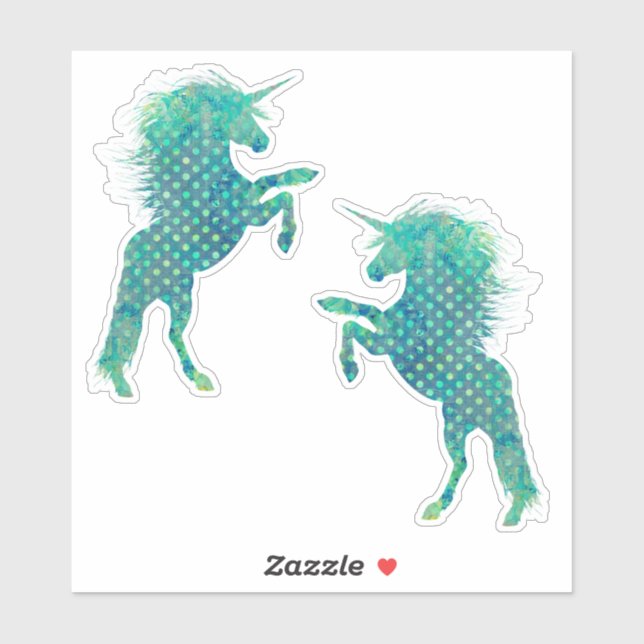 Sticker Joli bleu Polka point Unicorn (Feuille)