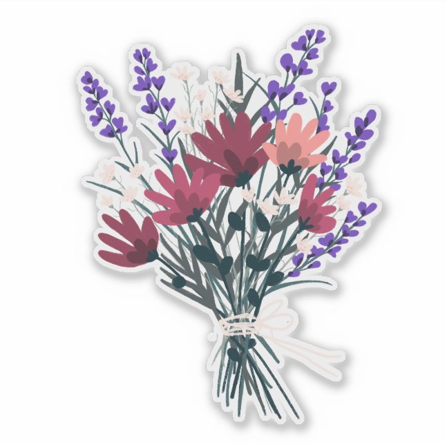 Sticker Joli Bouquet Fleur sauvage Floral (Devant)