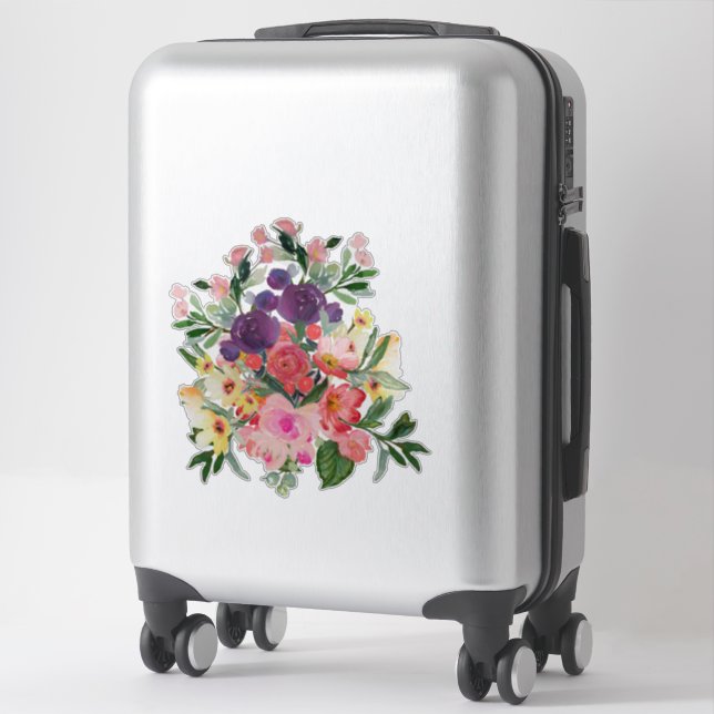 Sticker Joli Bouquet Floral | Peinture numérique par Cheri (Sur valise)