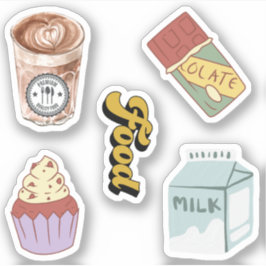 Sticker Joli café chocolat Boisson latte Lait Livre de lai