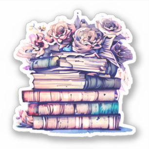 Sticker Joli carnet d'antiquités et Roses Vintages