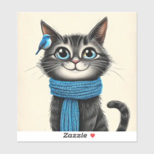 Sticker Joli chat de dessin animé