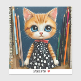Sticker Joli chat de dessin animé