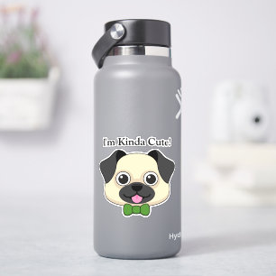 Sticker Joli chien Carlin avec Papillon Personnaliser