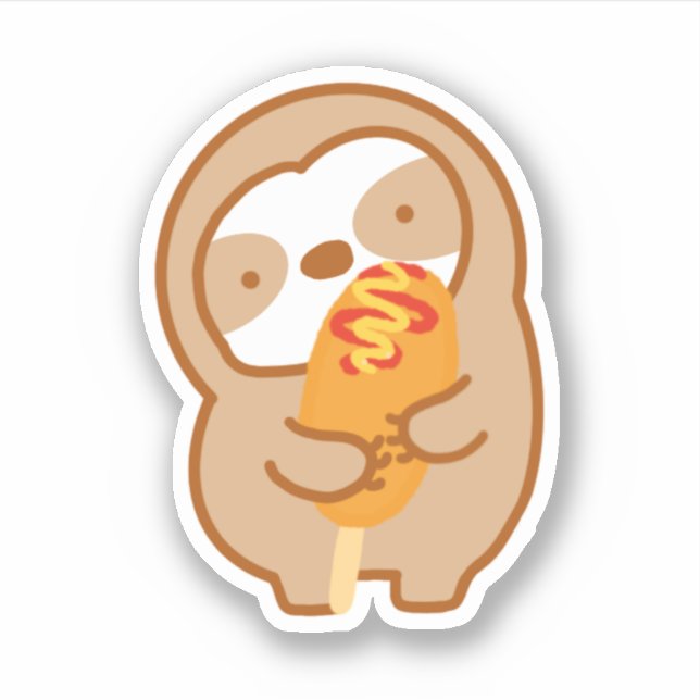 Sticker Joli chien de Corn Sloth (Devant)