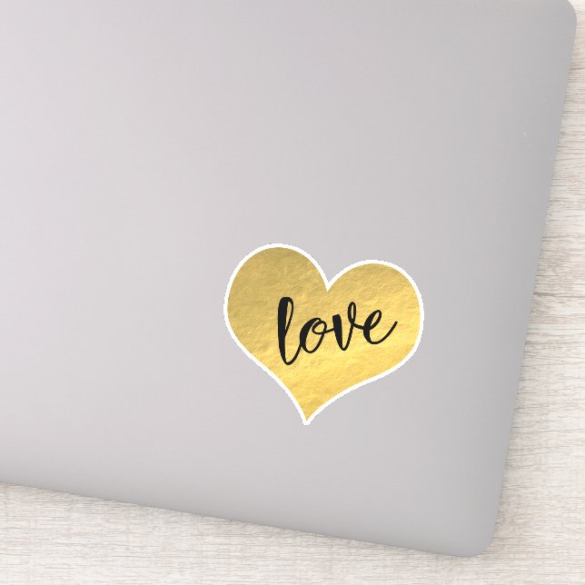 Sticker Joli coeur d'or "Amour" (Détail)