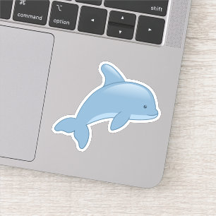 Sticker Joli dauphin de saut en caricature