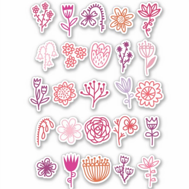 Sticker Joli Doodle Fleur (Devant)