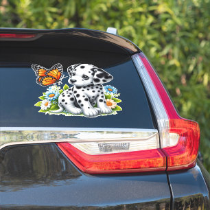 Sticker Joli(e) ami(e) dalmate/papillon