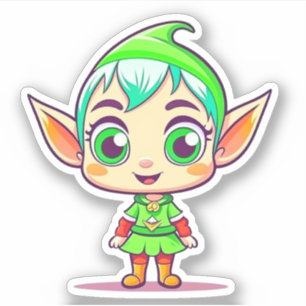 Sticker Joli elfe de Noël