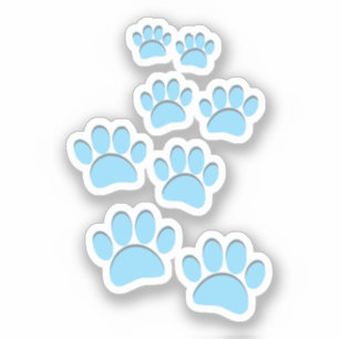 Sticker Joli empreinte de patte de animal de dessin animé 