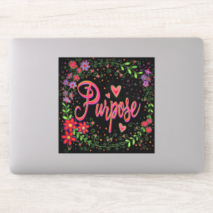 Sticker Joli Floral Inspirationnel Un Mot Objectif