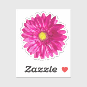Sticker Joli Hot Rose Daisy Nom personnalisé et Monogramme