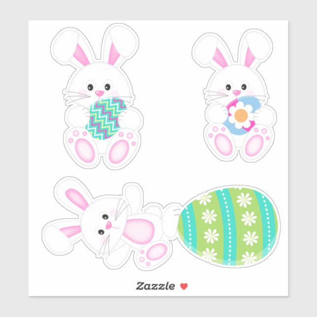 Sticker Joli lapin de Pâques (Feuille)