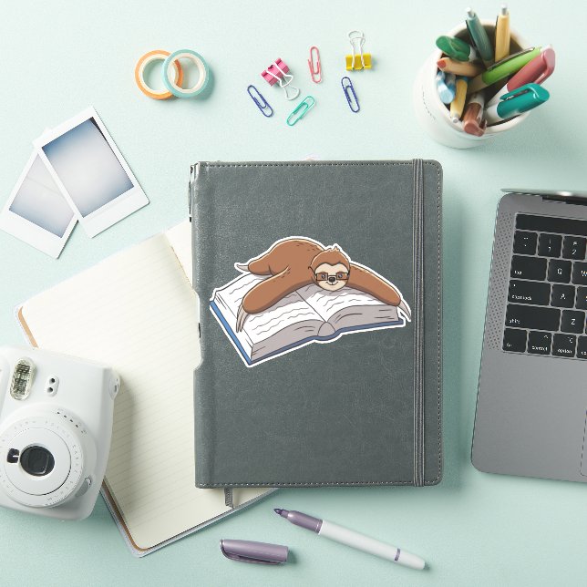 Sticker Joli livre de lecture Sloth (Couverture iPad)