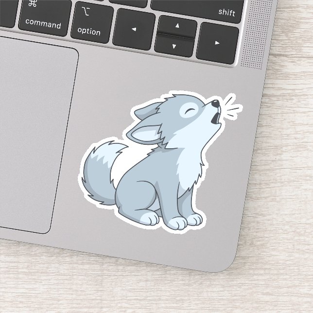 Sticker Joli louveteau hurlant (Détail)