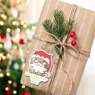 Sticker Joli Noël Cartoon Chat Drôle Drôle Dire