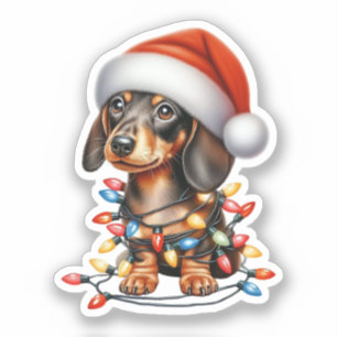Sticker Joli Noël Dachshund