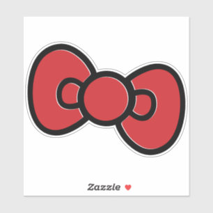 Sticker Joli Nœud Rouge Fête d'Anniversaire Fantaisiste