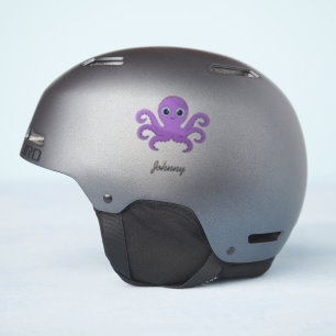 Sticker Joli nom personnalisé pieuvre violette