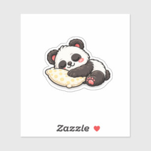 Sticker Joli panda endormi avec un oreiller