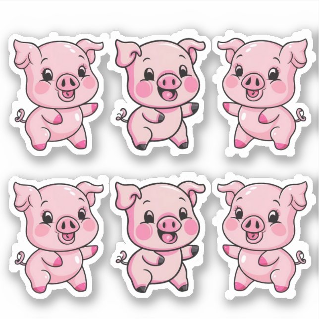 Sticker Joli petit bébé cochon (Devant)