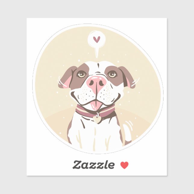 Sticker Joli Pit Bull (Feuille)