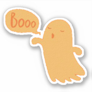 Sticker Joli plaisir Orange Boo Ghost Halloween