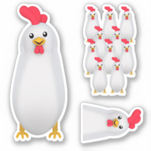 Sticker Joli poulet blanc / Coq