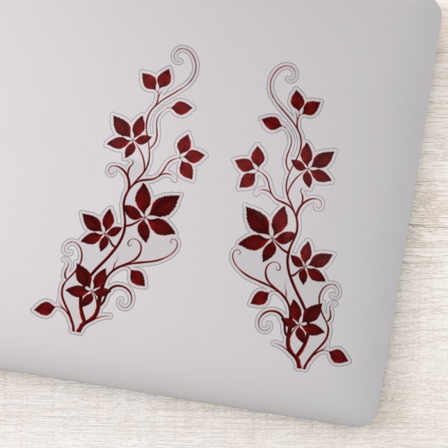 Sticker Joli Red Virginia Creeper Vines et Feuilles (Détail)